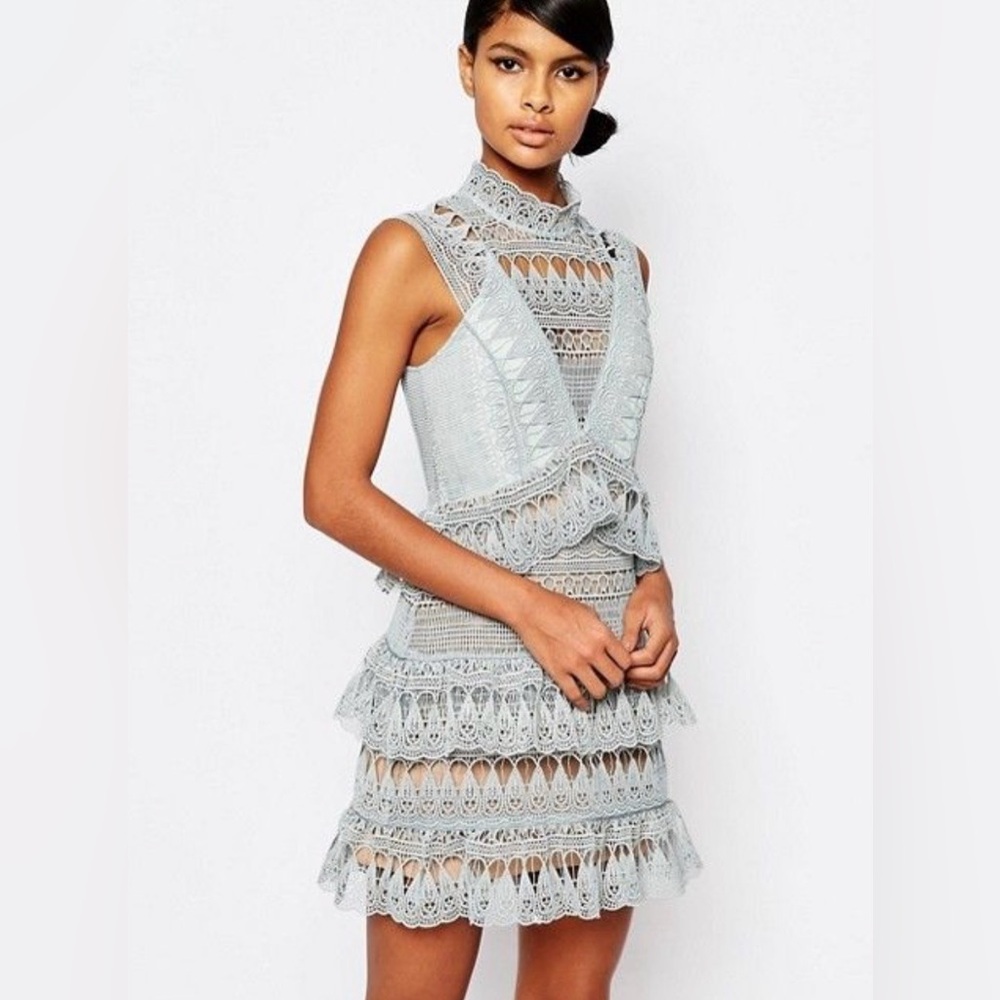 Self-Portrait Teardrop Guipure Lace Dress NWT